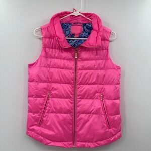 Lilly Pulitzer Palm Paradise Down Puffer Vest - Prosecco Pink small